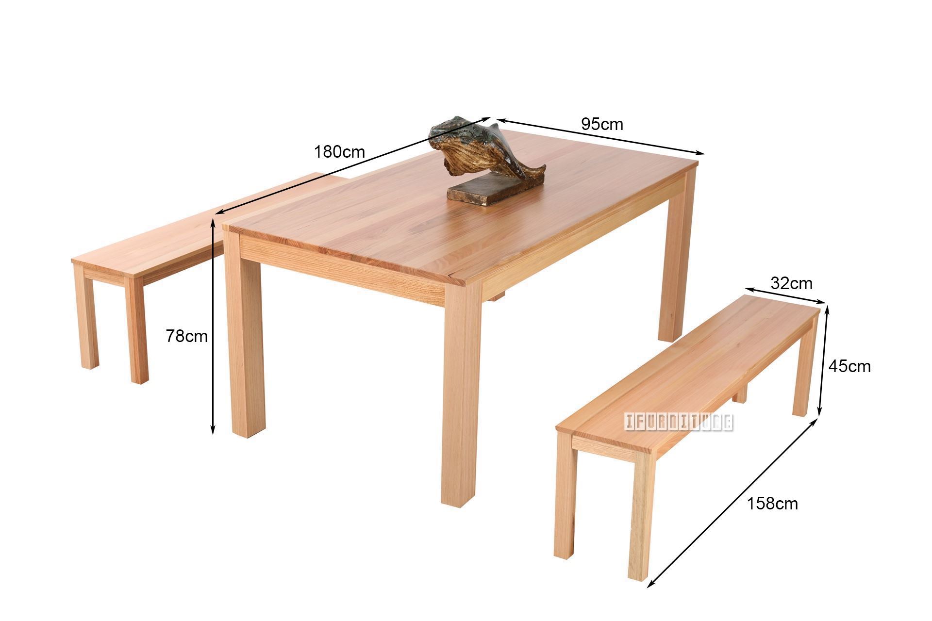 DARWIN Australian Blackwood 3PC 180 Dining Set