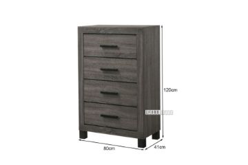 Picture of ROMNEY 4-Drawer Tallboy (Grey)