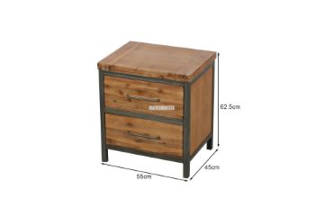 Picture of KANSAS 2-Drawer Bedside Table (Acacia Wood)