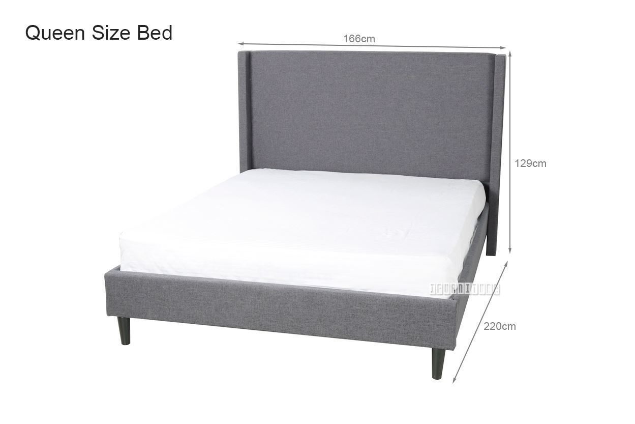 POOLE Double/Queen Size Bed Frame (Dark Grey)