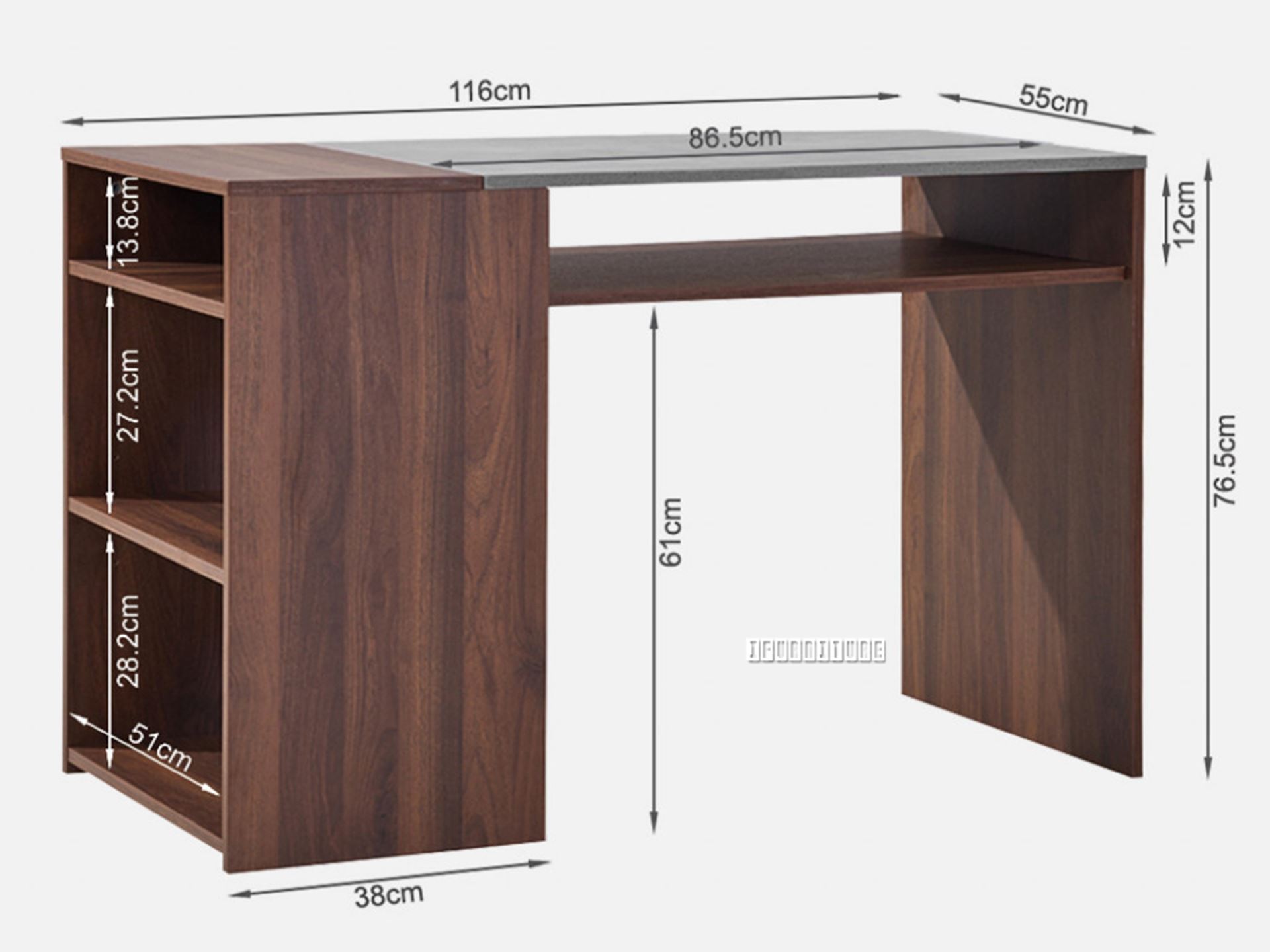 BILLY 116 Writing Desk with Shelf *Walnut