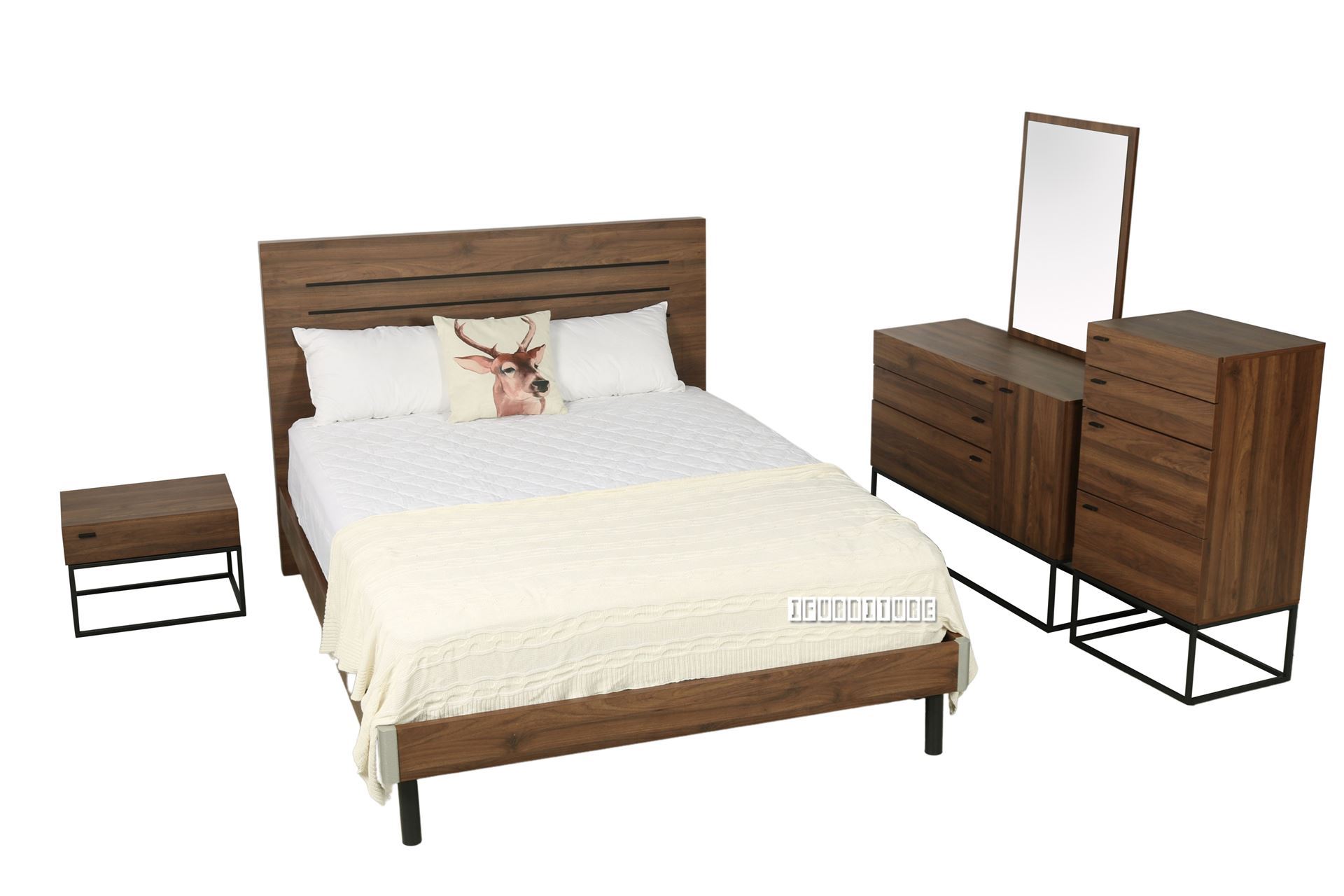 PARKER Bedroom Combo in Queen Size *Walnut