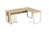 Picture of SOHO L-Shape Writing Desk *Natural Oak and White