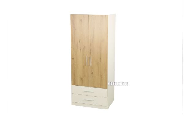 Picture of PARKER 2 DRW 2 DR Wardrobe (Natural Oak and White)