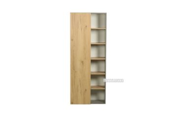 Picture of MORENA 1 DR Bookcase with 12 Shelves (Cement and Natural Oak Colour)