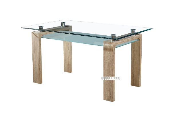 Picture of HORIZON 150 Glass Dining Table (Oak Veneer)
