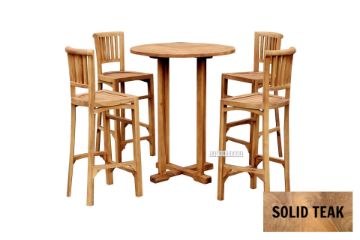 Picture of BALI 5PC 80 Solid Teak Round Bar Set