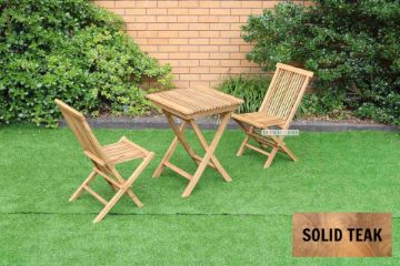 Picture of BALI Outdoor Solid Teak Wood D60 Square Table 3PC Dining Set