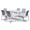 Picture of CARDIFF 160 7PC Aluminum Dining Set (White and Grey)