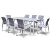 Picture of CARDIFF 220x100 9PC Aluminum Dining Set (White and Grey)