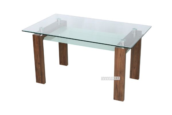 Picture of HORIZON 150 Glass Dining Table (Walnut Veneer)