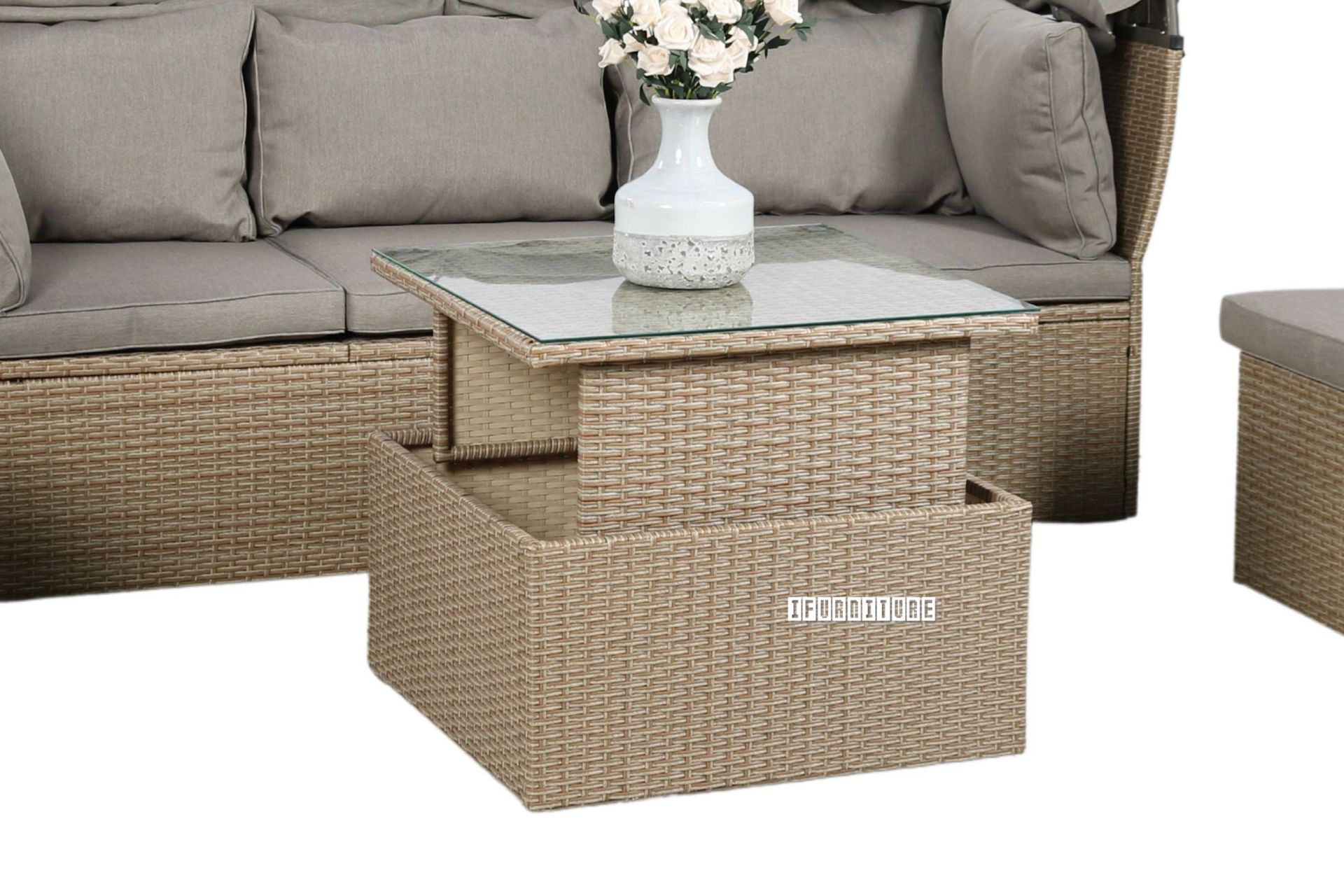LAVAL Outdoor Modular Lounge Canopy Sofa Set with Adjustable Coffee ...