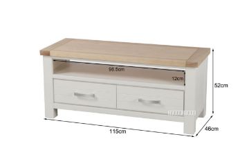 Picture of SICILY 115 2-Drawer Solid Wood with Ash Top Small TV Unit