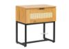 Picture of SAILOR 1-Drawer Bedside Table with Rattan (Oak Colour)