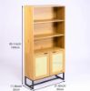 Picture of SAILOR 2-Door Bookshelf with Rattan (Oak Colour)