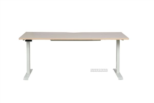 Picture of UP1 Adjustable Height Straight Desk (Oak Top White Base) - 605-1245mm (180 Top)