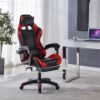 Picture of Ironman plus 0302F Reclining gaming office chair with footrest *RED