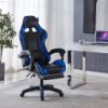 Picture of Ironman plus 0302F Reclining gaming office chair with FOOTREST *Blue