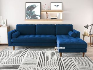 Picture of FAVERSHAM Sectional Sofa (Space Blue Velvet) - Facing Right