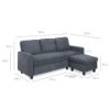 Picture of BOTKIN Fabric Reversible Sectional Sofa (Blue)