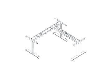 Picture of UP1 L-SHAPE Adjustable Desk Frame (White/Black)