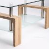 Picture of HORIZON Glass Coffee Table (Oak Colour)