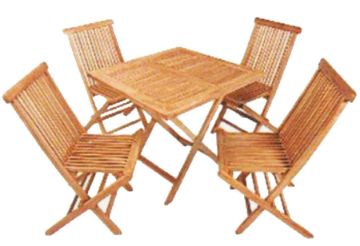 Picture of BALI Outdoor Solid Teak Wood D80 Square 3PC/5PC Dining Set