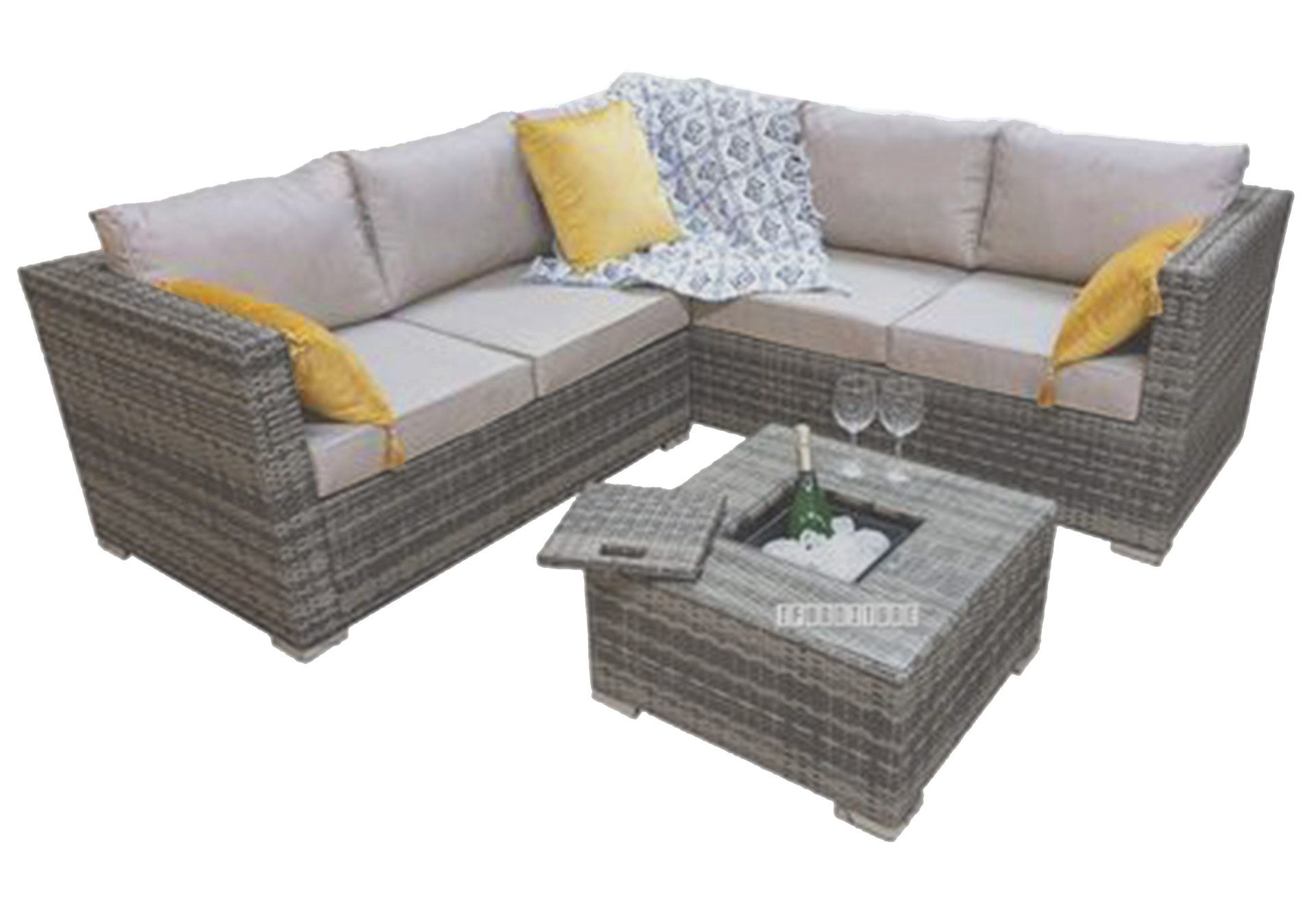 ALUMINUM FRAME Corner Sofa Set With Ice Bucket