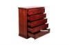 Picture of COTTAGE HILL Solid Pine  6 DRW Tallboy (Wine Red Colour)