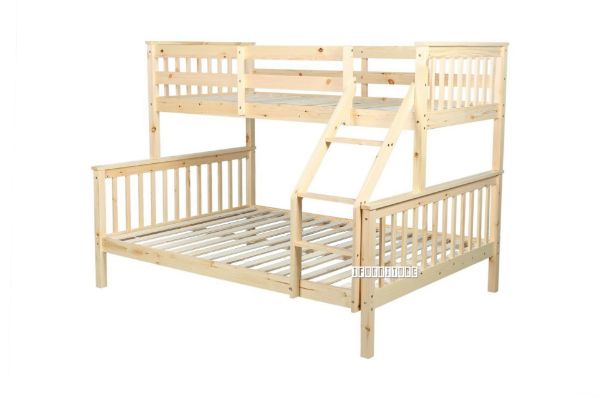 Picture of STARLET Single-Double Solid NZ Pine Bunk Bed Frame (Natural)