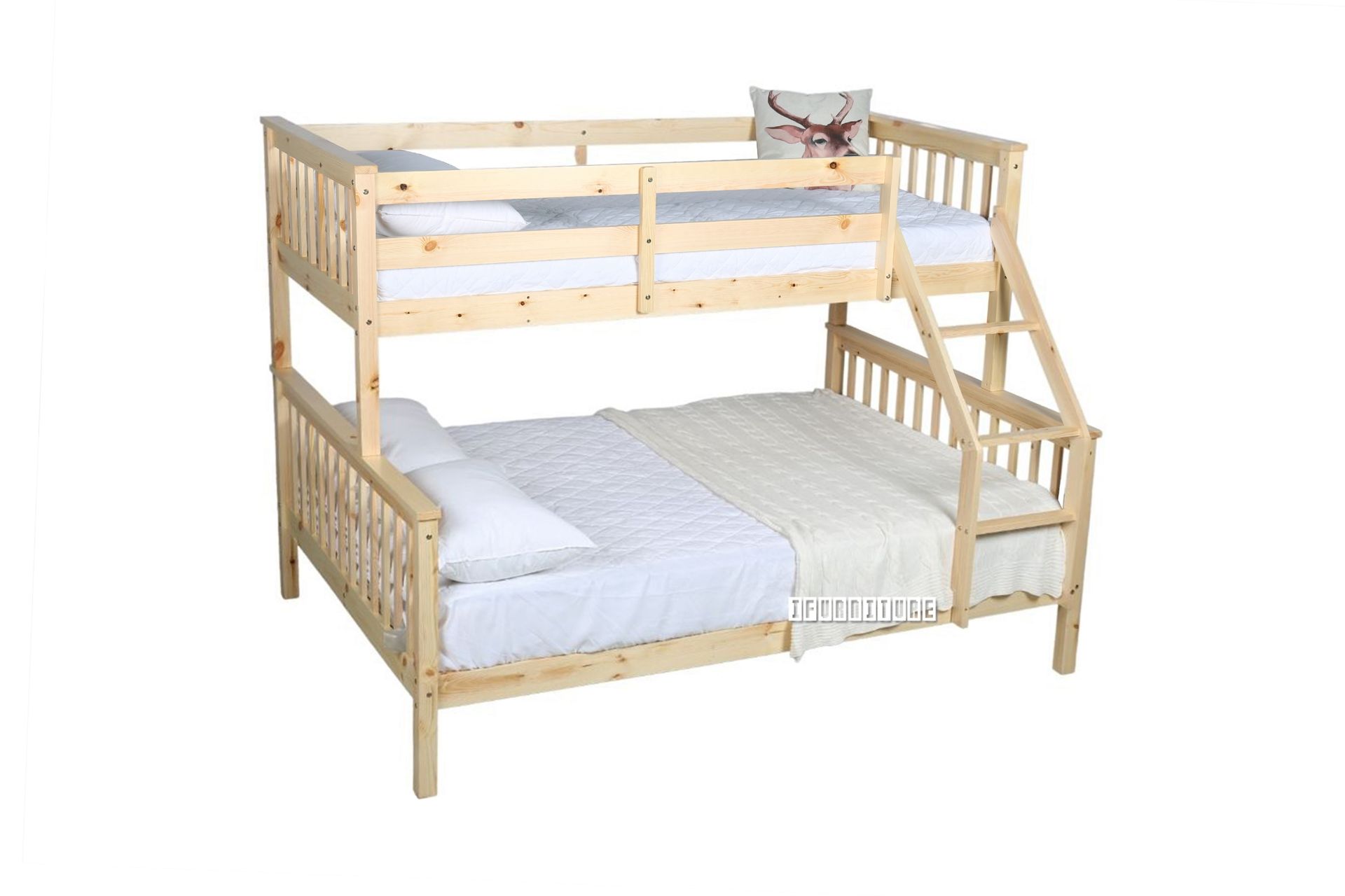 STARLET SingleDouble Solid NZ Pine Bunk Bed Frame (Natural)