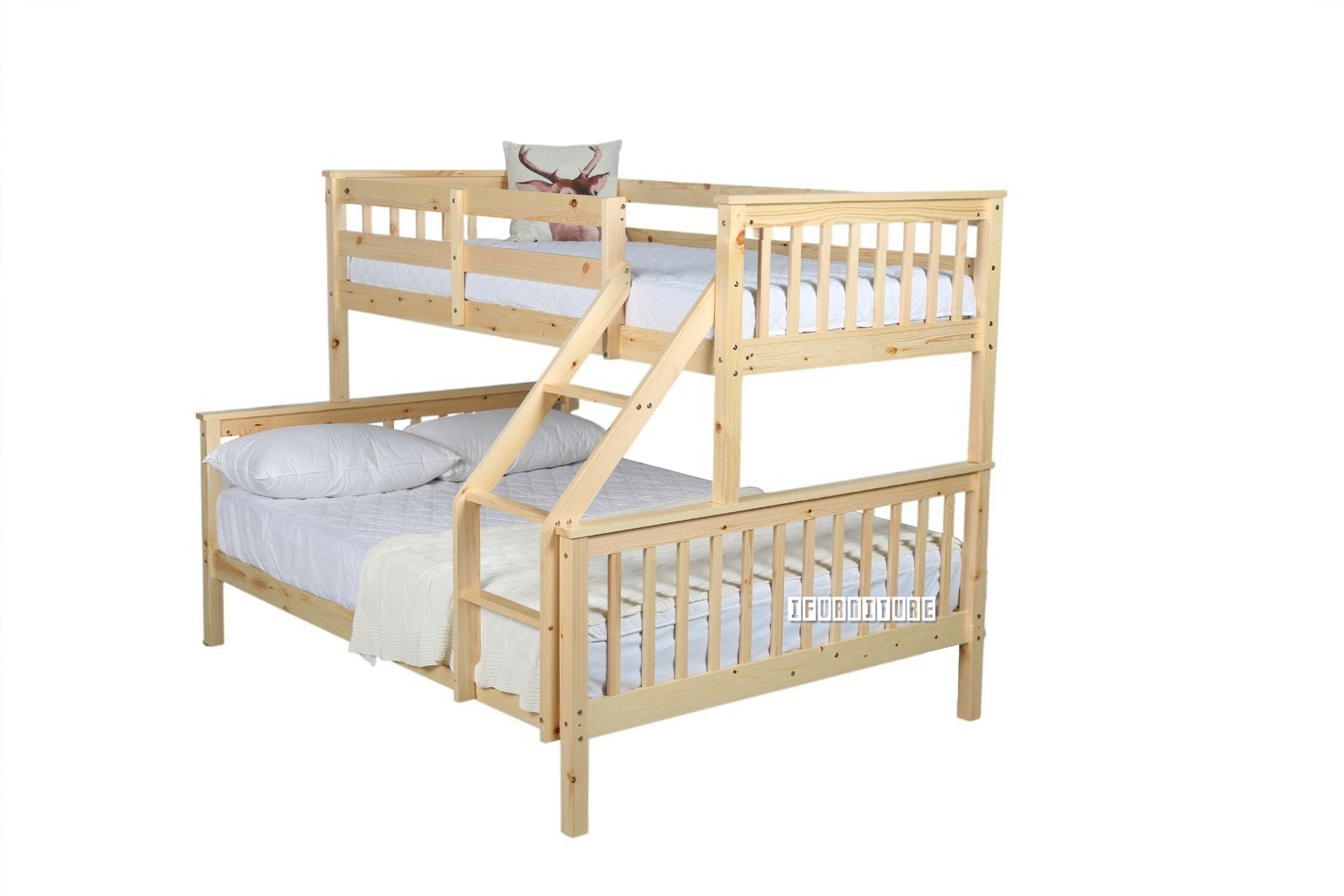 STARLET SingleDouble Solid NZ Pine Bunk Bed Frame (Natural)