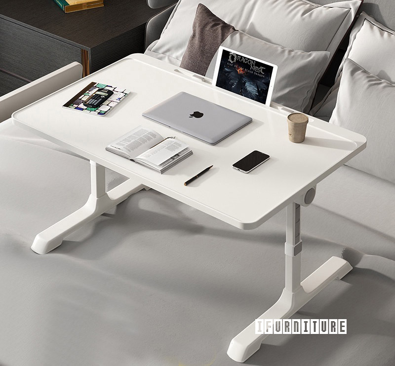 VISBY Aluminum Frame Folding Laptop Table with Trays, Drawer & Reading ...