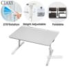 Picture of VISBY Aluminum Frame Folding Laptop Table with Trays, Drawer & Reading Rack (White)