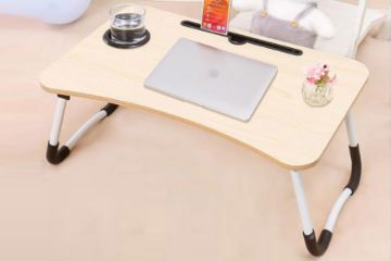 Picture of KUMLA Folding Laptop Table with Trays (Maple)