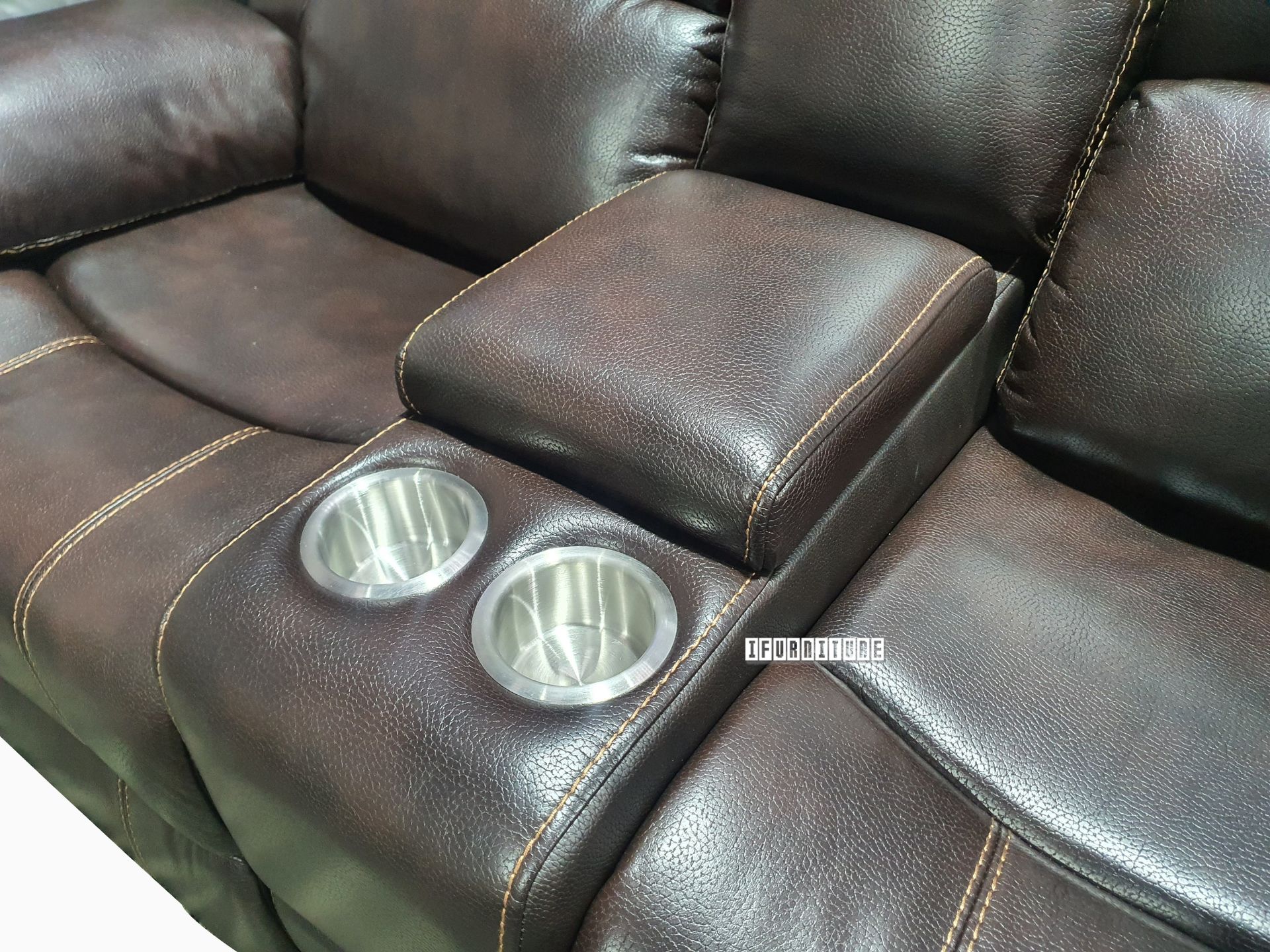 ROCKLAND Reclining Sofa Range in Air Leather (Brown)