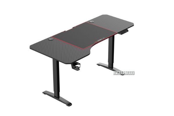 Picture of MATRIX 159 L-Shape Electrical Height Adjustable Desk with Jumbo Mouse Pad (Carbon Finishing)