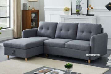 Picture of KAYDEN Reversible Sectional Sofa Bed with Storage *Grey