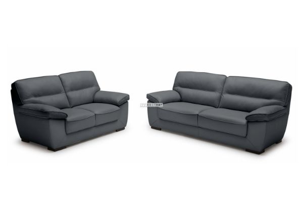 Picture of MAYER 3+2 Sofa Range 100% Genuine Leather (Dark Grey)