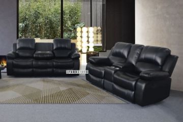 Picture of ROCKLAND Reclining Sofa (Black) - 3RRC+2RRC Set