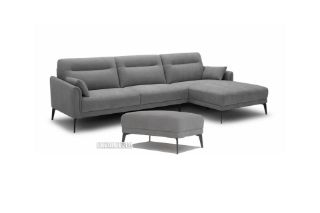 Picture of Dreamdom Sectional fabric Sofa *Grey - Facing Right With Ottoman