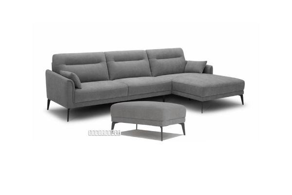 Picture of Dreamdom Sectional fabric Sofa *Grey - Facing Right With Ottoman