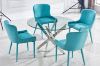 Picture of DALLAS 100 Round Glass Top Stainless Steel Dining Table (Silver)