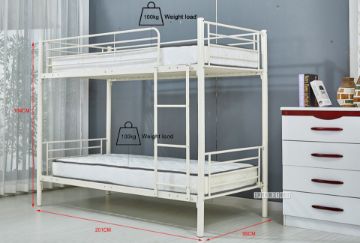 Picture of STELLA Steel Single-Single Bunk Bed Frame (White)