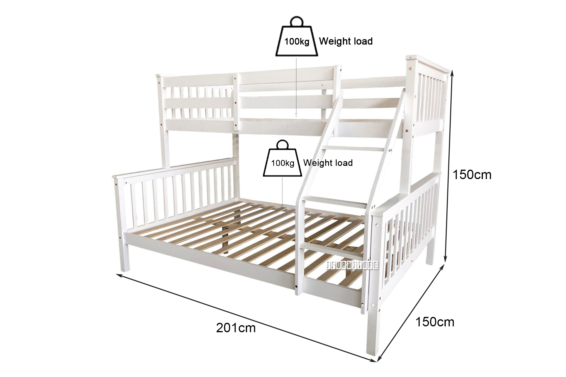 STARLET SingleDouble Bunk Bed Frame *Solid Pine Wood