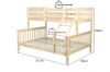 Picture of STARLET Single-Double Solid NZ Pine Bunk Bed Frame (Natural)