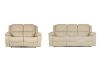 Picture of BRIGHTON Reclining Air Leather Sofa Range *Beige - 3 Seat with 2 Recliners (3RR)