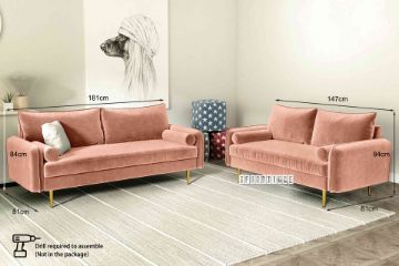 Picture of HENRY 3+2 Velvet Sofa Range (Rose) -copy