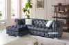 Picture of EDITH GOODWILL Sectional Chesterfield Tufted Velvet Sofa (Grey)