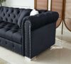 Picture of EDITH GOODWILL Sectional Chesterfield Tufted Velvet Sofa (Black)